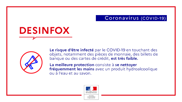 coronavirus : risque contamination en touchant de la monnaie